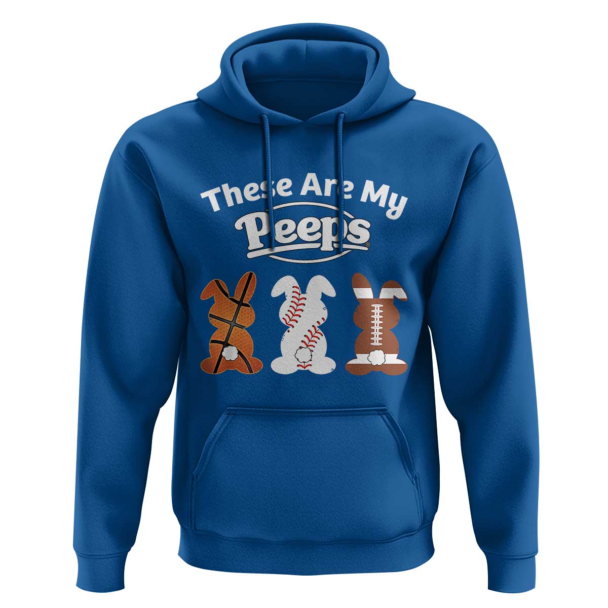 Baseball Basketball Football Easter Hoodie Cute Bunny Game Day Sports These Are My Peeps - Wonder Print Shop
