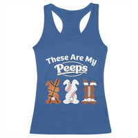 Baseball Basketball Football Easter Racerback Tank Top Cute Bunny Game Day Sports These Are My Peeps - Wonder Print Shop