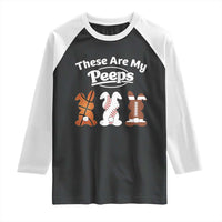 Baseball Basketball Football Easter Raglan Shirt Cute Bunny Game Day Sports These Are My Peeps - Wonder Print Shop