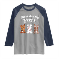 Baseball Basketball Football Easter Raglan Shirt Cute Bunny Game Day Sports These Are My Peeps - Wonder Print Shop