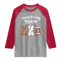 Baseball Basketball Football Easter Raglan Shirt Cute Bunny Game Day Sports These Are My Peeps - Wonder Print Shop
