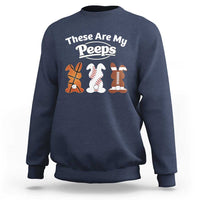 Baseball Basketball Football Easter Sweatshirt Cute Bunny Game Day Sports These Are My Peeps - Wonder Print Shop