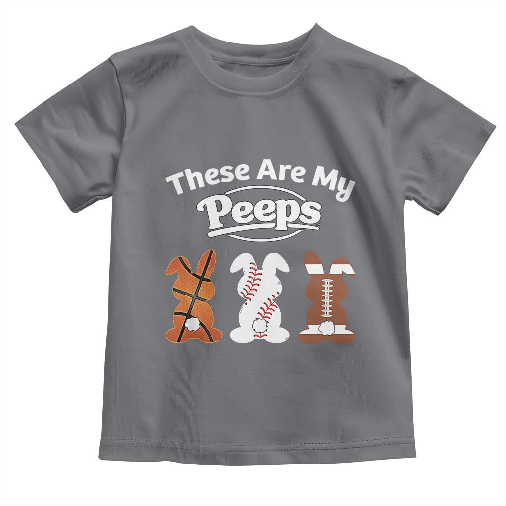 Baseball Basketball Football Easter Toddler T Shirt Cute Bunny Game Day Sports These Are My Peeps - Wonder Print Shop