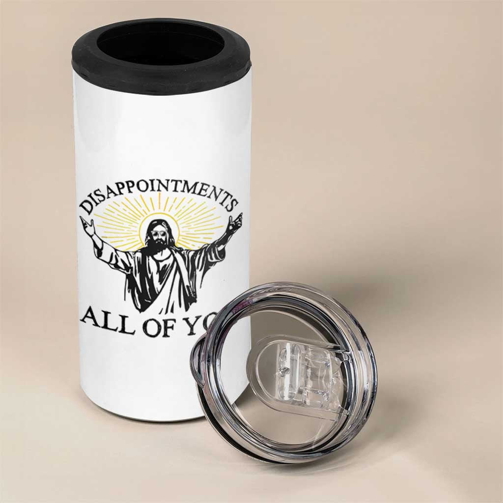 Retro Jesus Meme 4 in 1 Can Cooler Tumbler Disappointments All Of You