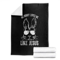 Funny Christian Easter Throw Blanket No Bunny Loves Me Like Jesus Retro Bunny - Wonder Print Shop