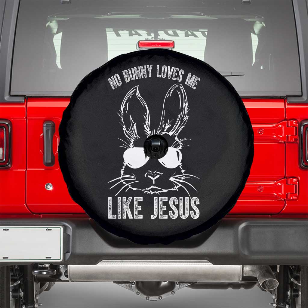Funny Christian Easter Spare Tire Cover No Bunny Loves Me Like Jesus Retro Bunny - Wonder Print Shop