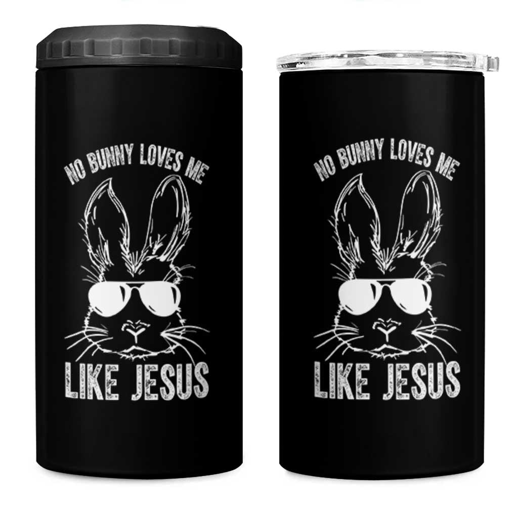 Funny Christian Easter 4 in 1 Can Cooler Tumbler No Bunny Loves Me Like Jesus Retro Bunny - Wonder Print Shop