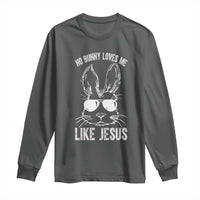 Funny Christian Easter Long Sleeve Shirt No Bunny Loves Me Like Jesus Retro Bunny - Wonder Print Shop