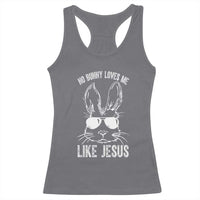 Funny Christian Easter Racerback Tank Top No Bunny Loves Me Like Jesus Retro Bunny - Wonder Print Shop