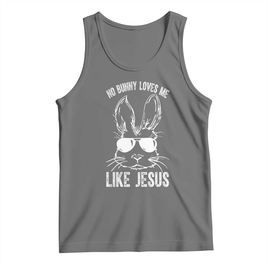 Funny Christian Easter Tank Top No Bunny Loves Me Like Jesus Retro Bunny - Wonder Print Shop