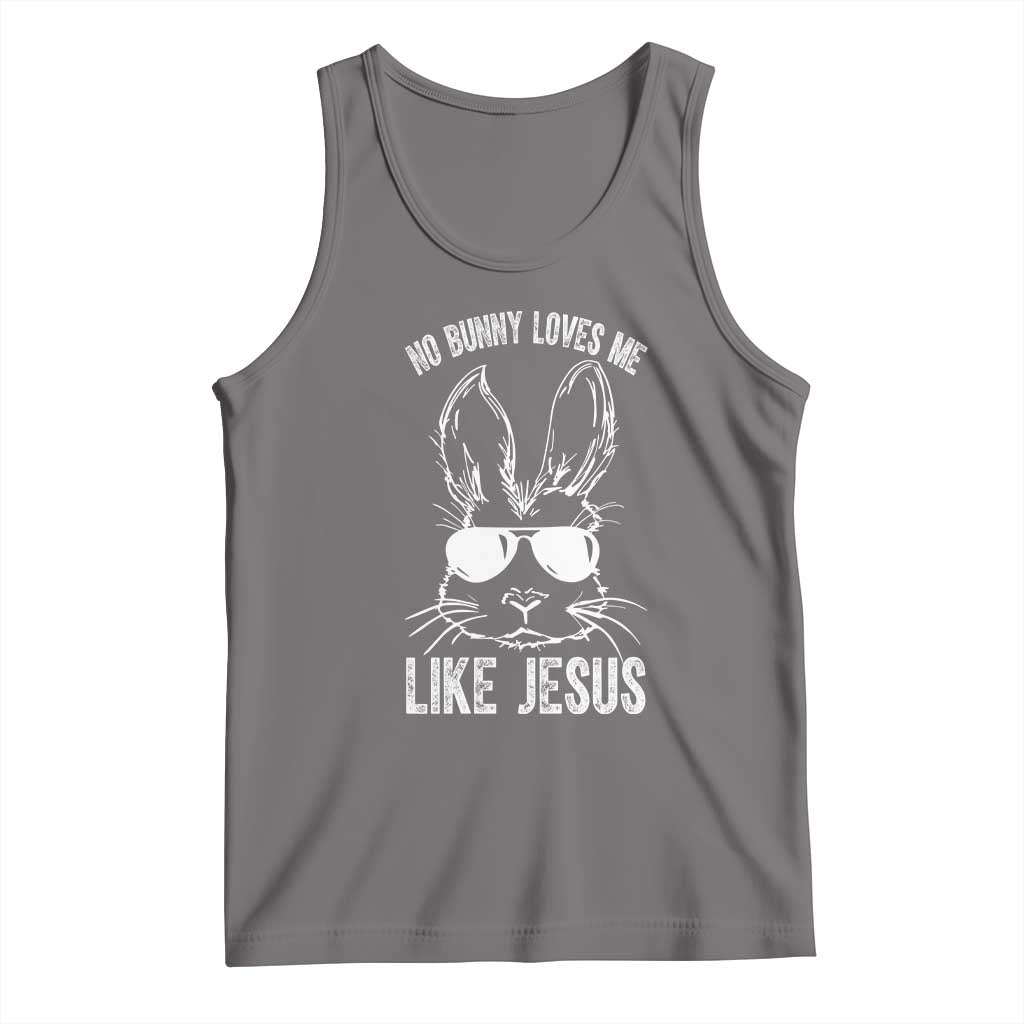 Funny Christian Easter Tank Top No Bunny Loves Me Like Jesus Retro Bunny - Wonder Print Shop