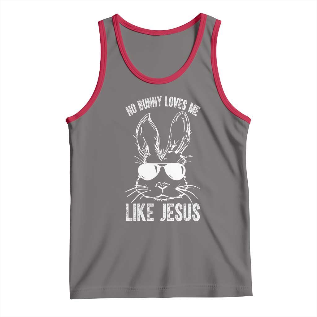 Funny Christian Easter Tank Top No Bunny Loves Me Like Jesus Retro Bunny - Wonder Print Shop