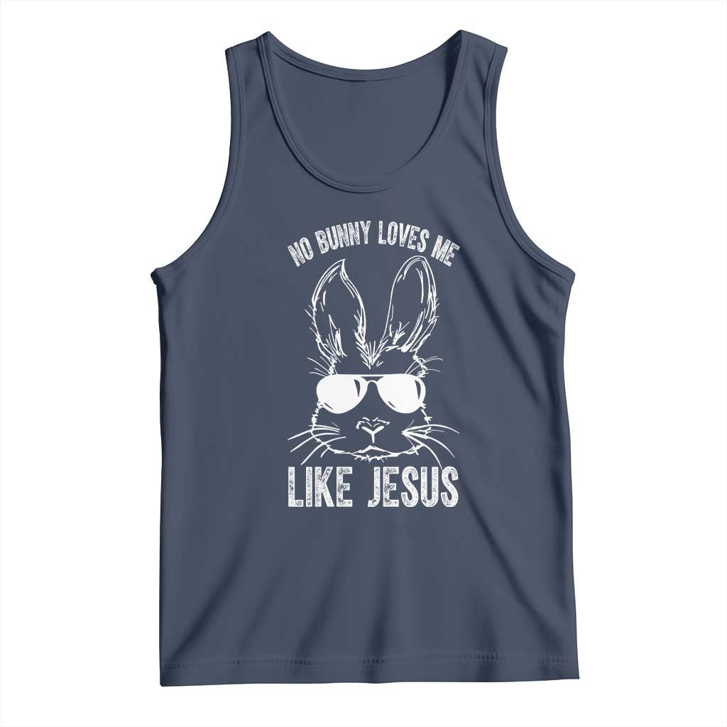 Funny Christian Easter Tank Top No Bunny Loves Me Like Jesus Retro Bunny - Wonder Print Shop