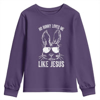 Funny Christian Easter Youth Sweatshirt No Bunny Loves Me Like Jesus Retro Bunny - Wonder Print Shop