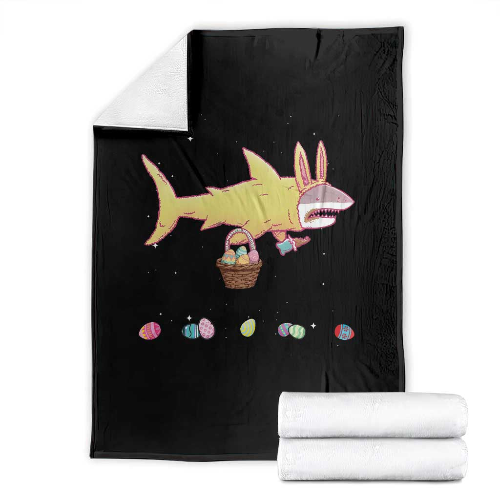 Funny Shark Easter Throw Blanket Cute Bunny Ears Eggs Hunting Teens Boys Kids - Wonder Print Shop