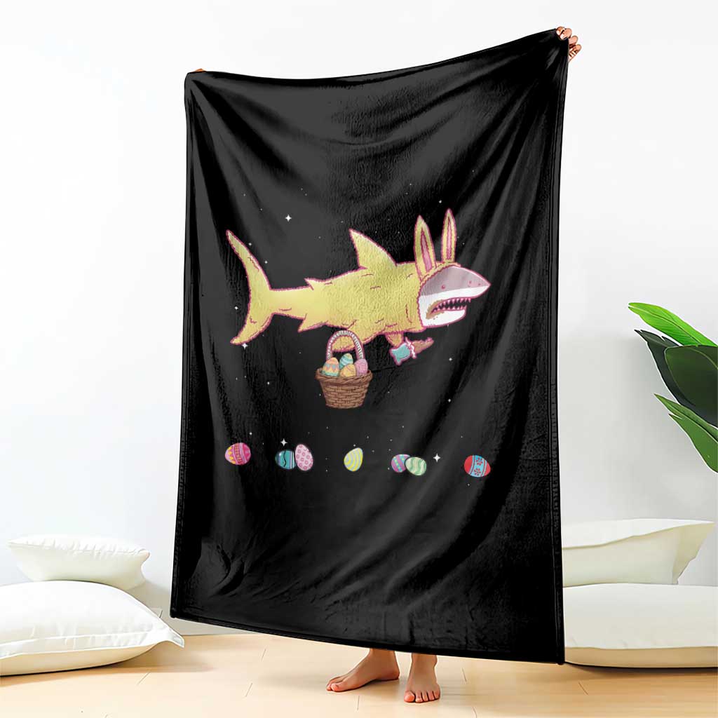Funny Shark Easter Throw Blanket Cute Bunny Ears Eggs Hunting Teens Boys Kids - Wonder Print Shop