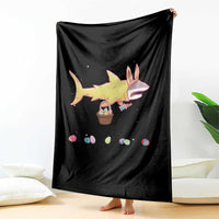 Funny Shark Easter Throw Blanket Cute Bunny Ears Eggs Hunting Teens Boys Kids - Wonder Print Shop
