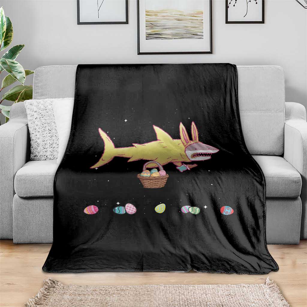 Funny Shark Easter Throw Blanket Cute Bunny Ears Eggs Hunting Teens Boys Kids - Wonder Print Shop