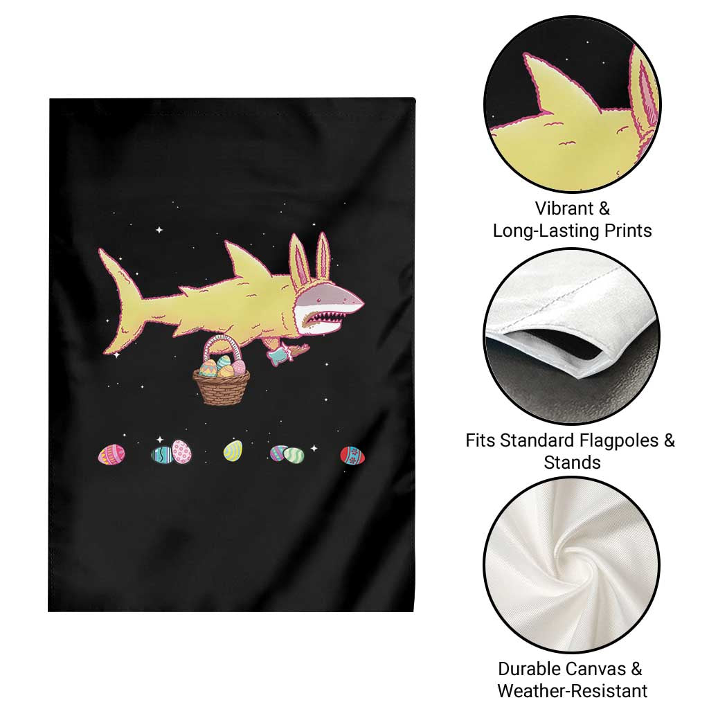 Funny Shark Easter Garden Flag Cute Bunny Ears Eggs Hunting Teens Boys Kids - Wonder Print Shop