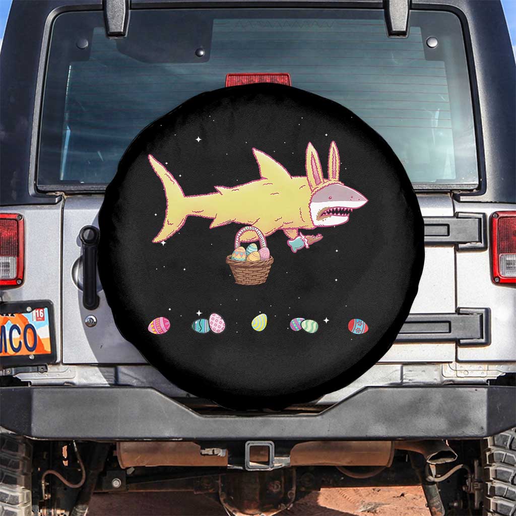 Funny Shark Easter Spare Tire Cover Cute Bunny Ears Eggs Hunting Teens Boys Kids - Wonder Print Shop