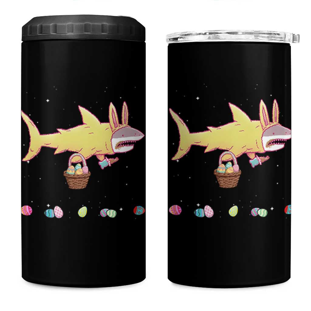 Funny Shark Easter 4 in 1 Can Cooler Tumbler Cute Bunny Ears Eggs Hunting Teens Boys Kids - Wonder Print Shop