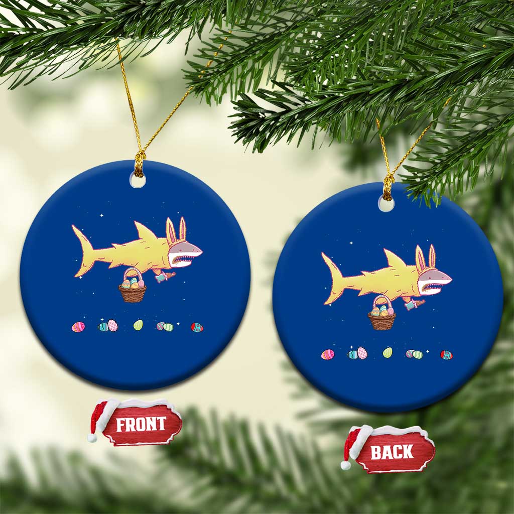 Funny Shark Easter Ceramic Ornament Cute Bunny Ears Eggs Hunting Teens Boys Kids - Wonder Print Shop