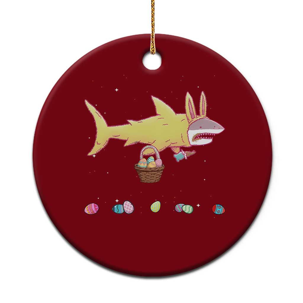 Funny Shark Easter Ceramic Ornament Cute Bunny Ears Eggs Hunting Teens Boys Kids - Wonder Print Shop