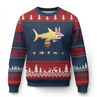 Funny Shark Easter Ugly Christmas Sweater Cute Bunny Ears Eggs Hunting Teens Boys Kids - Wonder Print Shop