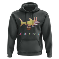 Funny Shark Easter Hoodie Cute Bunny Ears Eggs Hunting Teens Boys Kids - Wonder Print Shop