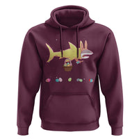 Funny Shark Easter Hoodie Cute Bunny Ears Eggs Hunting Teens Boys Kids - Wonder Print Shop