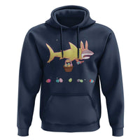 Funny Shark Easter Hoodie Cute Bunny Ears Eggs Hunting Teens Boys Kids - Wonder Print Shop