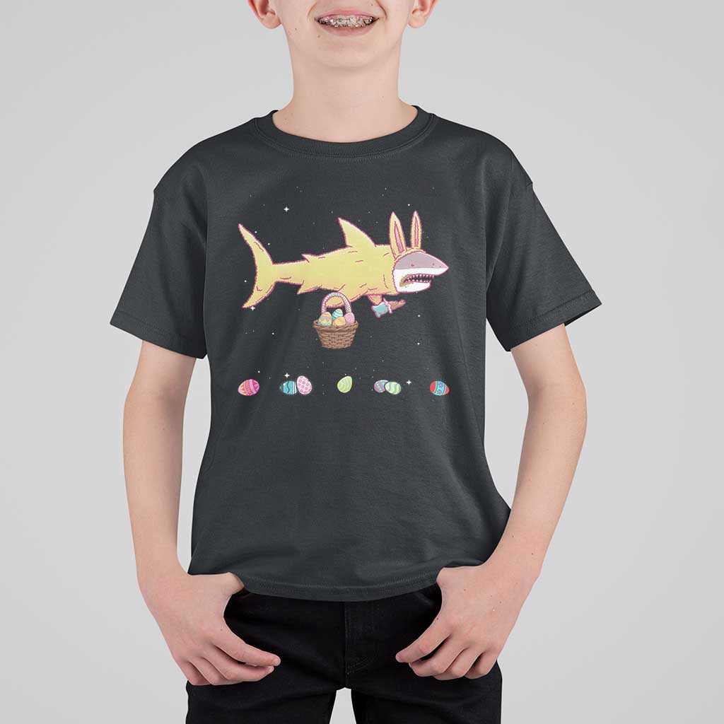 Funny Shark Easter T Shirt For Kid Cute Bunny Ears Eggs Hunting Teens Boys Kids - Wonder Print Shop