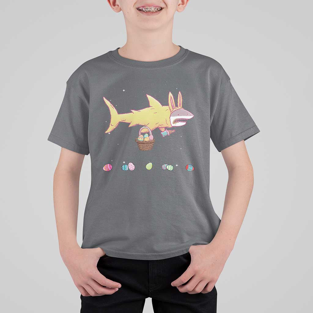 Funny Shark Easter T Shirt For Kid Cute Bunny Ears Eggs Hunting Teens Boys Kids - Wonder Print Shop