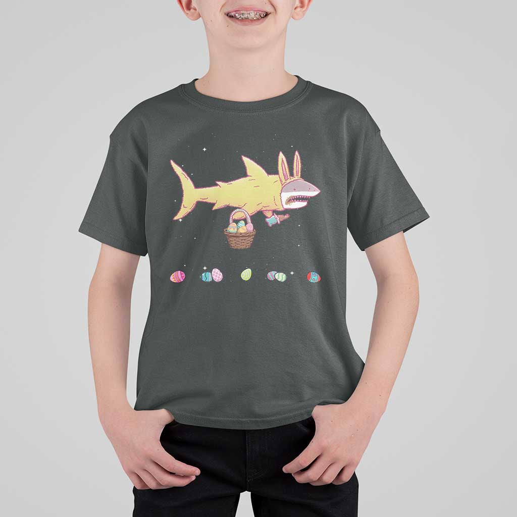 Funny Shark Easter T Shirt For Kid Cute Bunny Ears Eggs Hunting Teens Boys Kids - Wonder Print Shop