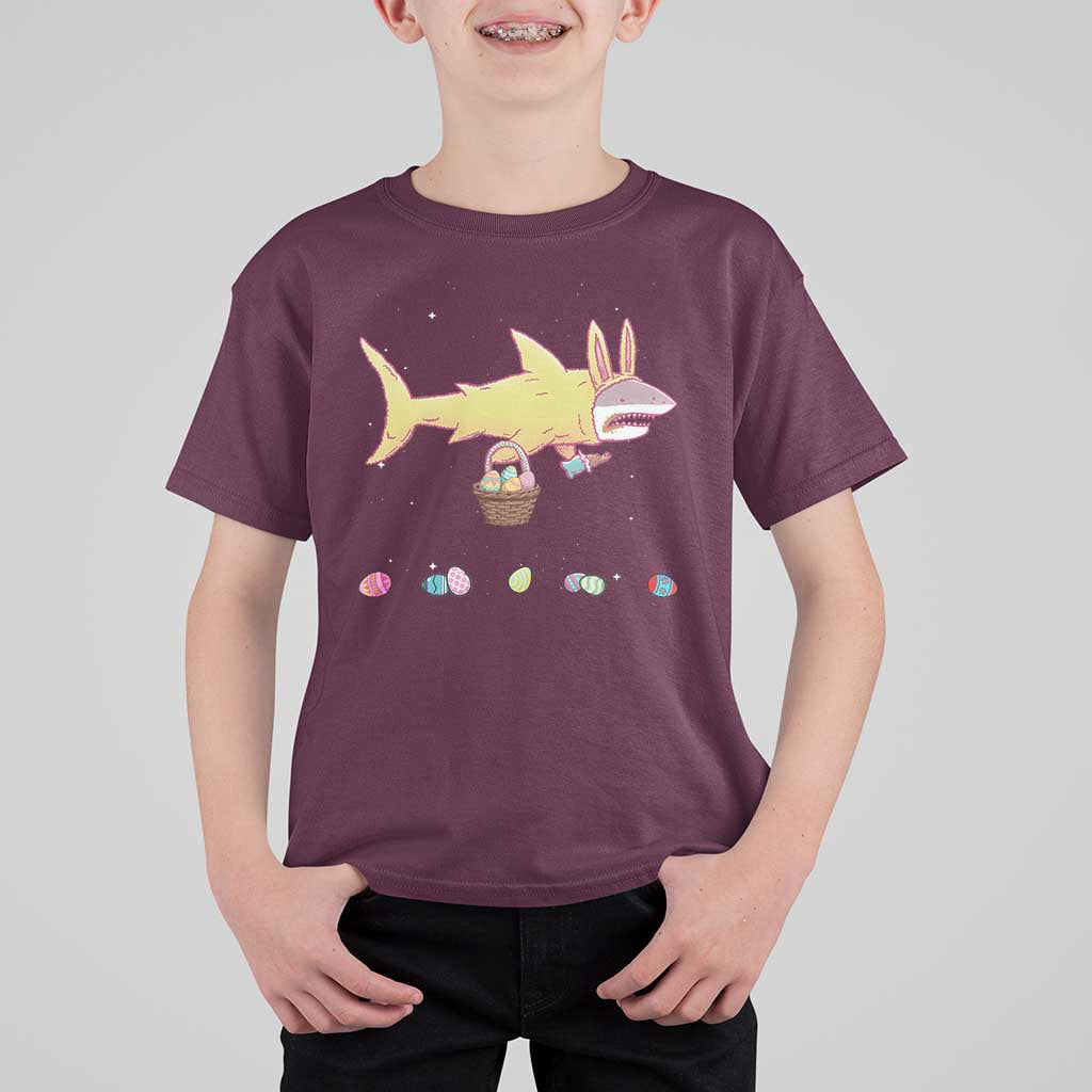 Funny Shark Easter T Shirt For Kid Cute Bunny Ears Eggs Hunting Teens Boys Kids - Wonder Print Shop