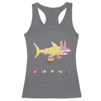 Funny Shark Easter Racerback Tank Top Cute Bunny Ears Eggs Hunting Teens Boys Kids - Wonder Print Shop