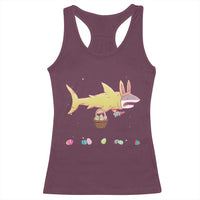 Funny Shark Easter Racerback Tank Top Cute Bunny Ears Eggs Hunting Teens Boys Kids - Wonder Print Shop