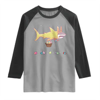 Funny Shark Easter Raglan Shirt Cute Bunny Ears Eggs Hunting Teens Boys Kids - Wonder Print Shop