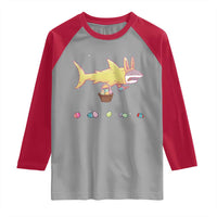Funny Shark Easter Raglan Shirt Cute Bunny Ears Eggs Hunting Teens Boys Kids - Wonder Print Shop