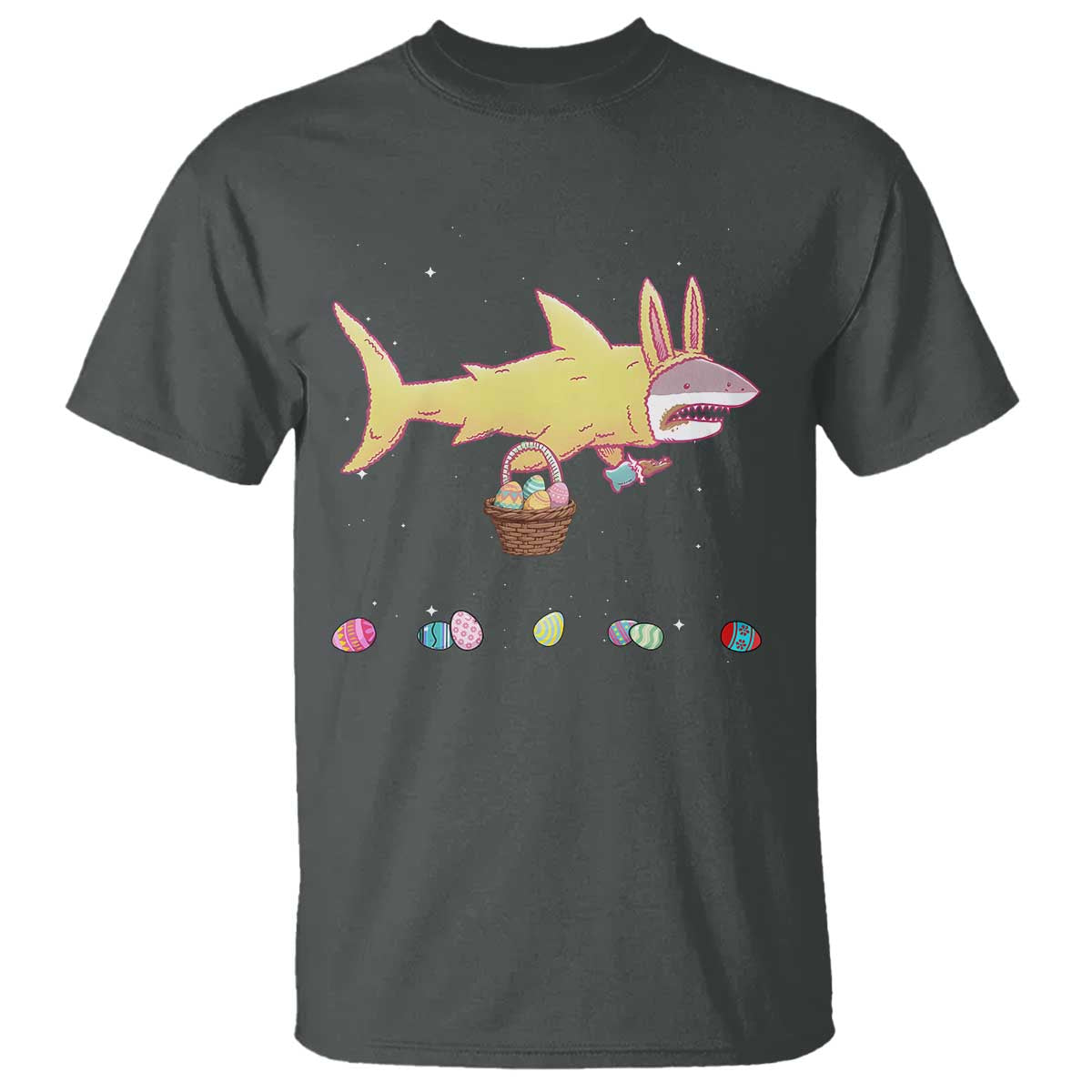 Funny Shark Easter T Shirt Cute Bunny Ears Eggs Hunting Teens Boys Kids - Wonder Print Shop