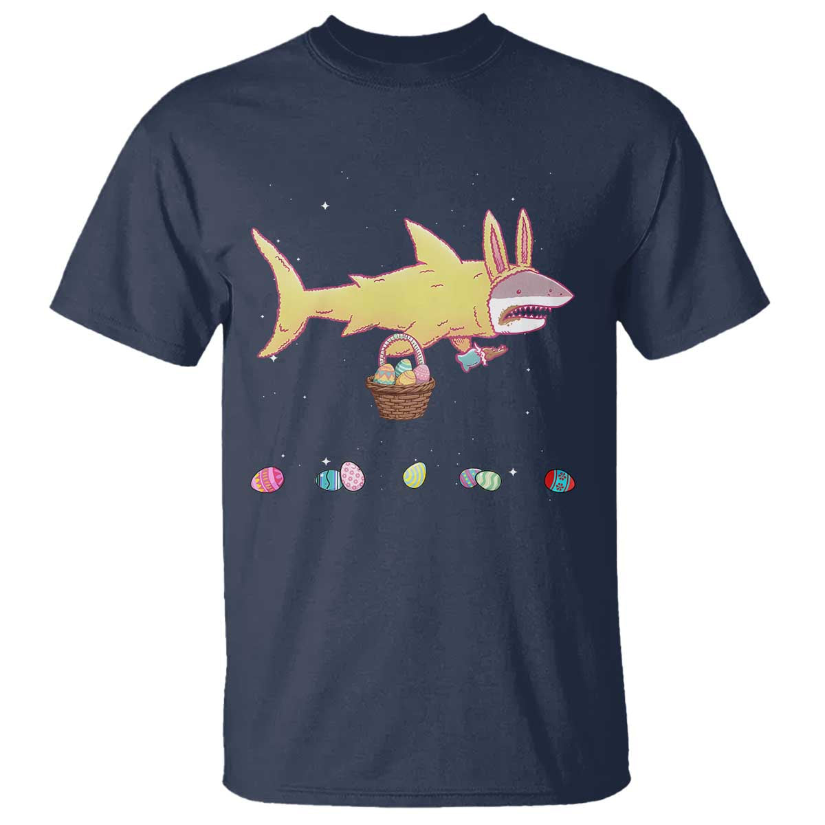 Funny Shark Easter T Shirt Cute Bunny Ears Eggs Hunting Teens Boys Kids - Wonder Print Shop