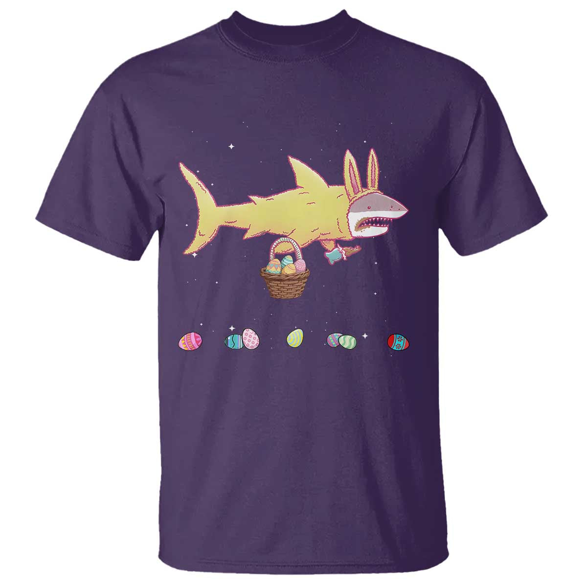 Funny Shark Easter T Shirt Cute Bunny Ears Eggs Hunting Teens Boys Kids - Wonder Print Shop
