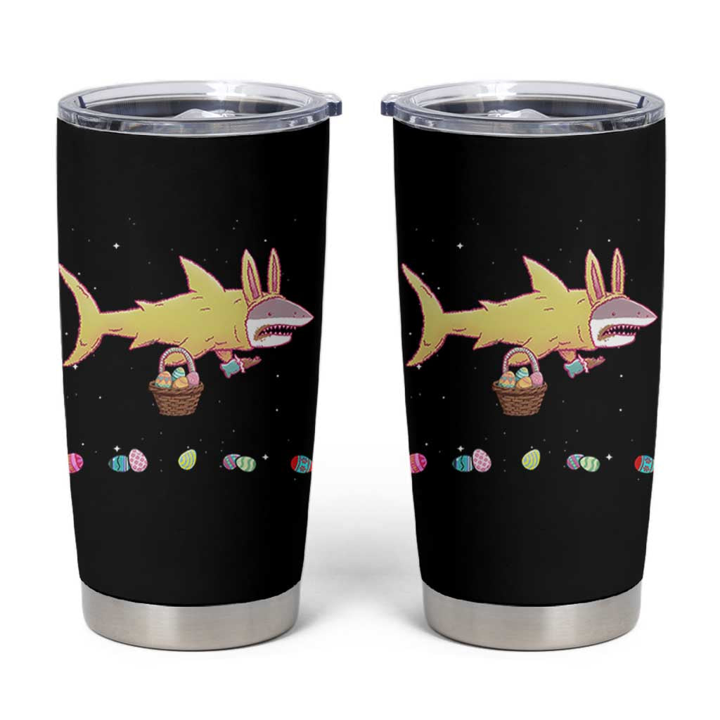 Funny Shark Easter Tumbler Cup Cute Bunny Ears Eggs Hunting Teens Boys Kids - Wonder Print Shop