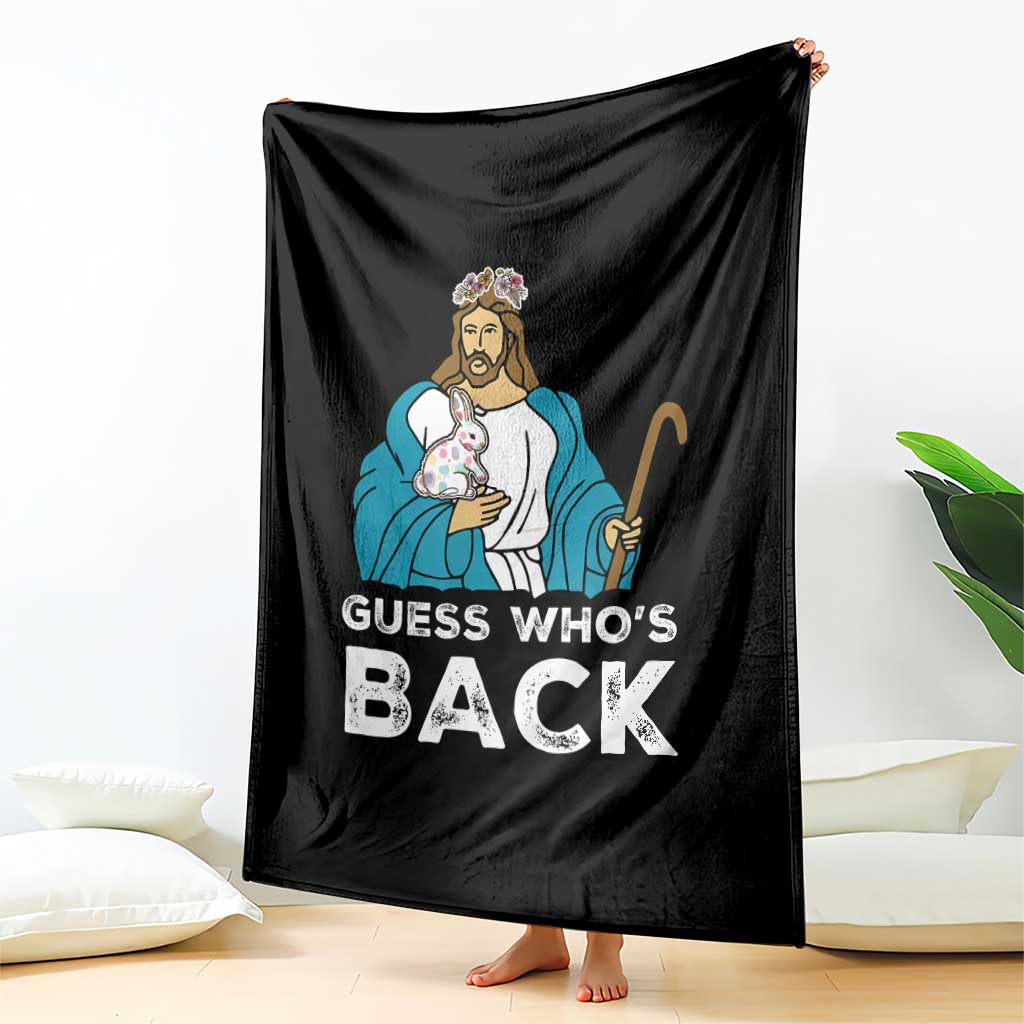 Guess Whos Back Throw Blanket Funny Religious Jesus Back Cute Bunny - Wonder Print Shop