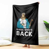 Guess Whos Back Throw Blanket Funny Religious Jesus Back Cute Bunny - Wonder Print Shop
