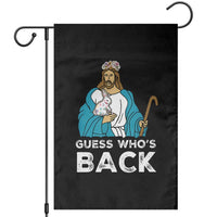 Guess Whos Back Garden Flag Funny Religious Jesus Back Cute Bunny - Wonder Print Shop