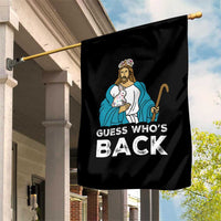 Guess Whos Back Garden Flag Funny Religious Jesus Back Cute Bunny - Wonder Print Shop
