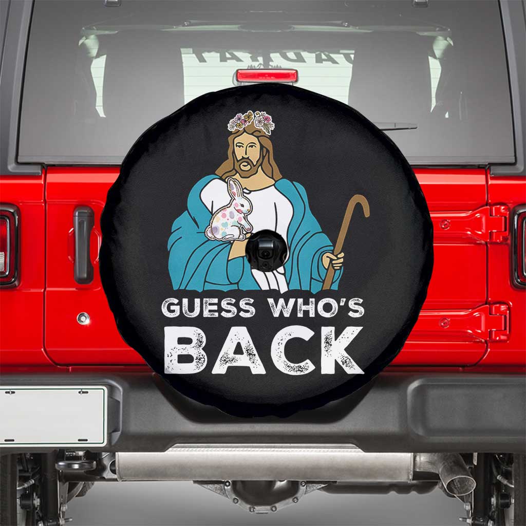Guess Whos Back Spare Tire Cover Funny Religious Jesus Back Cute Bunny - Wonder Print Shop