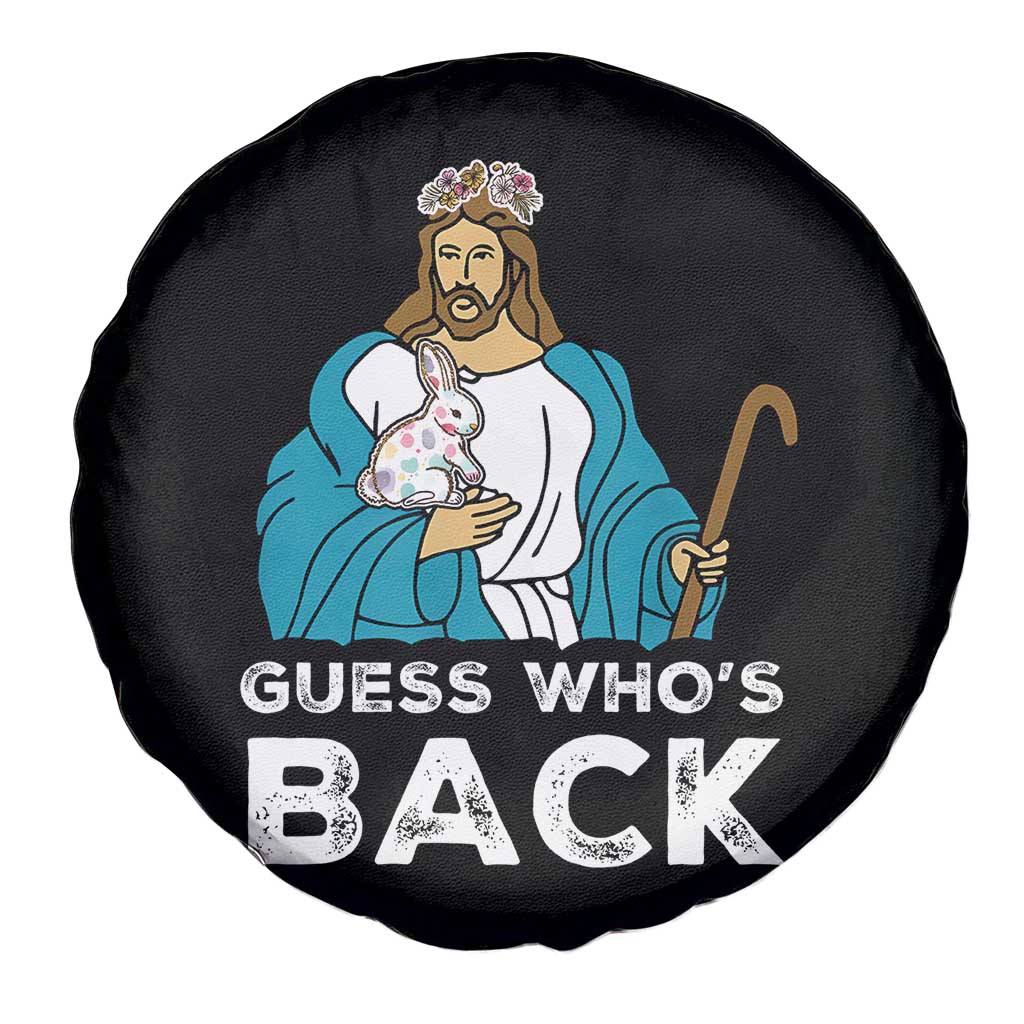 Guess Whos Back Spare Tire Cover Funny Religious Jesus Back Cute Bunny - Wonder Print Shop