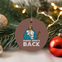 Guess Whos Back Ceramic Ornament Funny Religious Jesus Back Cute Bunny - Wonder Print Shop